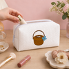 Nantucket Basket with Bow Embroidered Makeup Bag | Coastal Gift