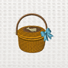 Nantucket Basket with Bow Embroidered Makeup Bag | Coastal Gift