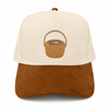Nantucket Basket Embroidered Cap | Brown Suede Visor | Coastal Gift