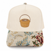 Nantucket Basket Embroidered Cap | Multi-Color Floral Brocade Visor | Coastal Gift