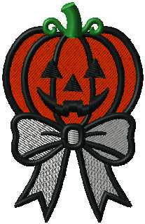 Halloween Pumpkin Ribbon Fill Trick or Treat Digital Embroidery Download
