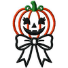 Halloween Cute Pumpkin Ribbon Trick or Treat Machine Embroidery Design | Digital Download