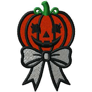 Halloween Cute Pumpkin Ribbon Fill Trick or Treat Machine Embroidery Design | Digital Download