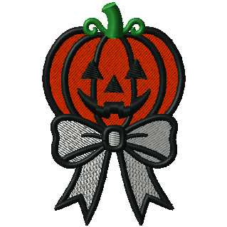 Halloween Pumpkin Ribbon Fill Trick or Treat Machine Embroidery Design | Digital Download