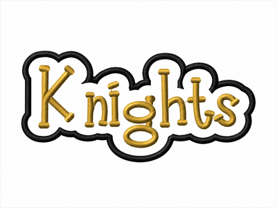 Knights - Outlined Word - 7.66" W