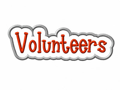 Volunteers - Outlined Word - 4.57" W