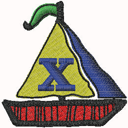Sailboat Monogram Collection of 27 Designs A-Z Alphabet and Blank Sail Custom Digital Embroidery Designs