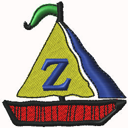 Sailboat Monogram Collection of 27 Designs A-Z Alphabet and Blank Sail Custom Digital Embroidery Designs