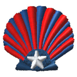 Scallop Shell - Star & Stripes