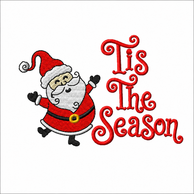 ’Tis The Season Santa Machine Embroidery Design | Digital Download