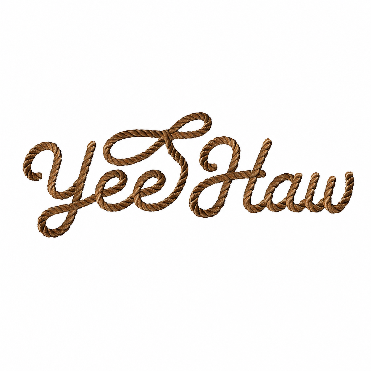 Yee Haw Rope Script Machine Embroidery Design | Western Digital Download