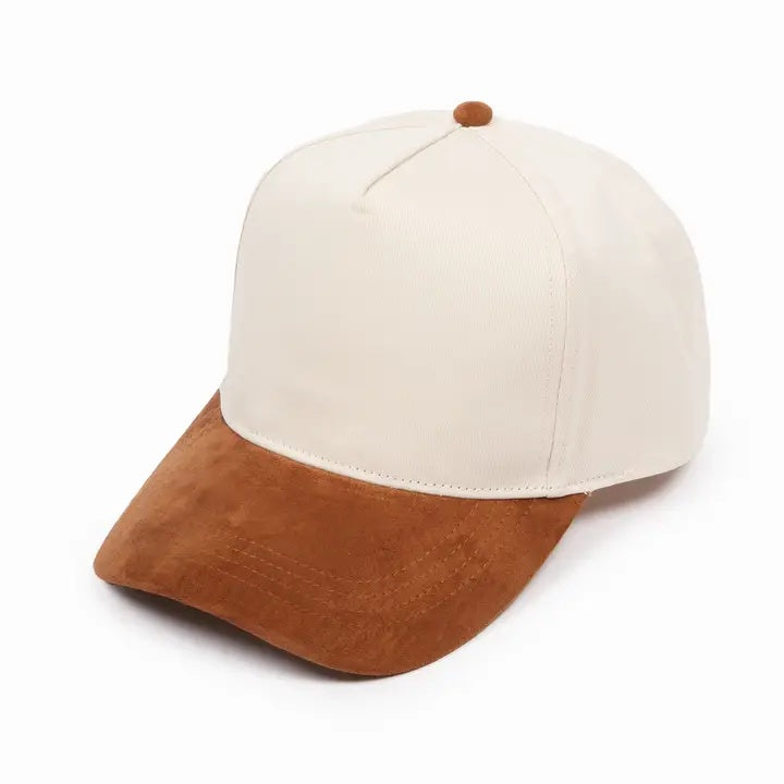 Nantucket Basket Embroidered Cap | Brown Suede Visor | Coastal Gift