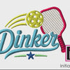 Dinker Pickleball Racquet and Ball Machine Embroidery Design | Digital Download