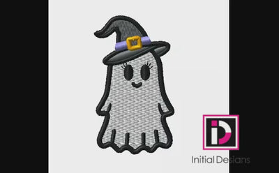 Halloween Ghost with Witch Witches Hat Trick or Treat Digital Embroidery Download