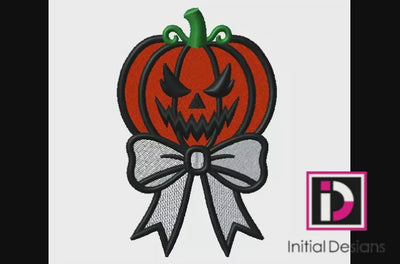 Halloween Scary Pumpkin Ribbon Fill Trick or Treat Digital Embroidery Download