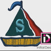 Sailboat Monogram Collection of 27 Designs A-Z Alphabet and Blank Sail Custom Digital Embroidery Designs