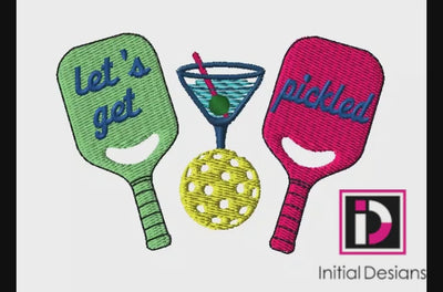 Let's Get Pickled Pickleball Racquet Ball Martini Glass Team Sports Design Digital Embroidery Download (Copy)