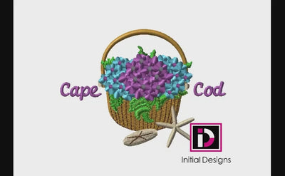 Cape Cod Basket Hydrangeas & Shells