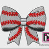 Bow Baseball Design 2.50" x 2.14" Digital Embroidery Design