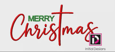 Merry Christmas Machine Embroidery Design | 4.63" x 2.21" | Digital Download