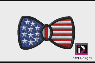 Bow USA Flag Embroidery Design