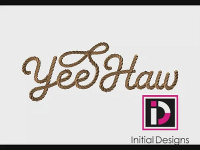 Yee Haw Rope Script Machine Embroidery Design | Western Digital Download