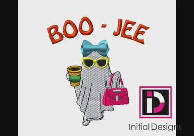 Halloween Boo-Jee Shopping Ghost | 4.44" x 4.70" | Machine Embroidery Design | Digital Download