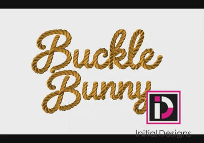 Buckle Bunny Script Machine Embroidery Design | Western | Digital Download