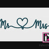 Mr and Mrs Heart Machine Embroidery Design | Digital Download
