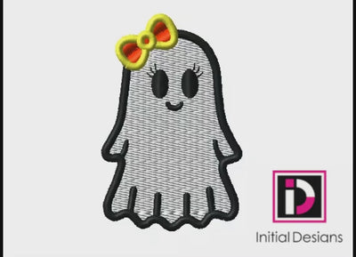 Halloween Girl with Bow Ghost Trick or Treat Digital Embroidery Download