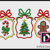 Christmas Icons Machine Embroidery Design | 3.97" x 2.24" | Digital Download