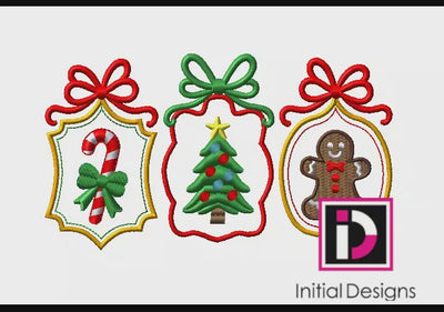 Christmas Icons Machine Embroidery Design | 3.97" x 2.24" | Digital Download